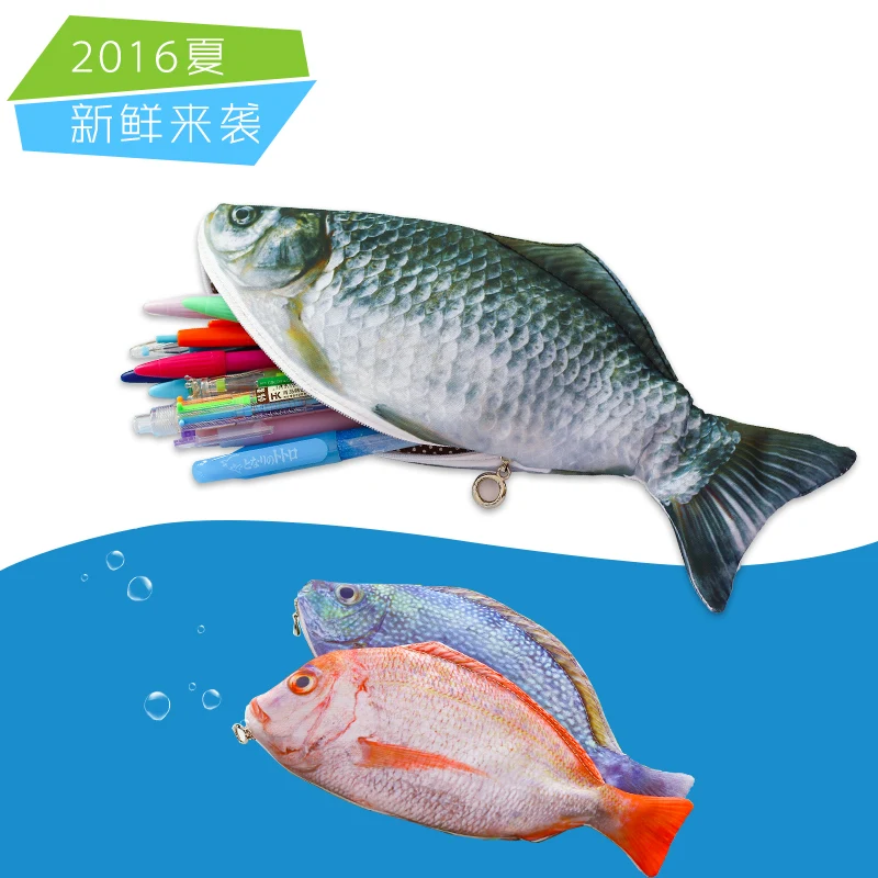 Creative fish shaped pencil bag box case of large capacity upgrade school gift funny gift|pencil box|pencil boxbox |