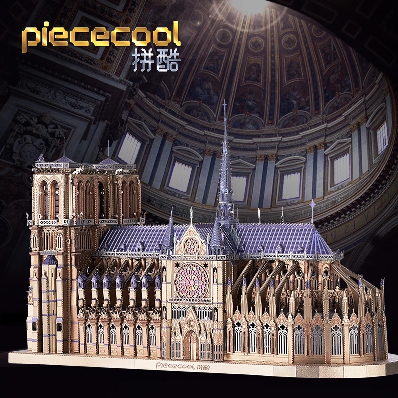 Piececool 3D Metal Puzzle NOTRE DAME CATHEDRAL PARIS building Model kits DIY Laser Cut Assemble Jigsaw Toy GIFT For Audit kids - Bilde 3