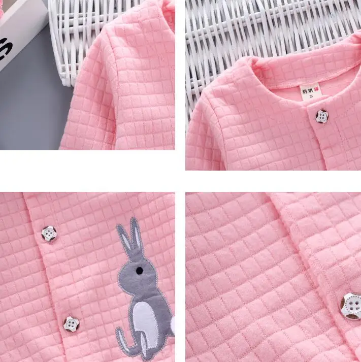 Baby girl clothes spring and autumn cotton thick warm set casual cartoon cute rabbit set baby long-sleeved baby girl two-piece Baby Clothing Set cheap