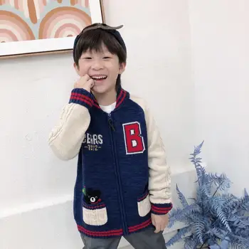 

2020 Presell November 20th Kids Sweater Zipper Cartoon Bear Cute Baby Boys Girls Knitted Outerwear