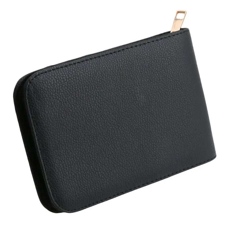 

12 Pens Fountain Pen/Roller Pen Faux Leather Zipper Case Holder New