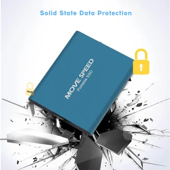 

MOVE SPEED New Generation Type-C USB3.1 Interface Portable Mini 256G/512G/1T Storage Space Solid PSSD Mobile Hard Disk