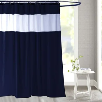 

BBSET Shower Curtain with Window Free Metal Hooks 12-Pack Simple Modern Decor Fabric Set Polyester Waterproof Rideau De Douche
