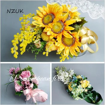 

Sunflower Rose Simulation Silk Flower Wedding Holding Flower Knot Wedding Arrangement Decoration Flower Sen SPH034