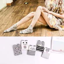 10 пар/лот для девочек зимние однотонные хлопковые носки детские забавные Милая мультяшная Улыбка Короткие носки до щиколотки для девочек, более 8 лет