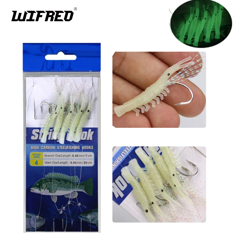 22 Pack Bait Rigs Set - Assorted Fishing Rigs With Soft Shrimp Lures, Glow Beads, Hooks For Fresh & Saltwater
