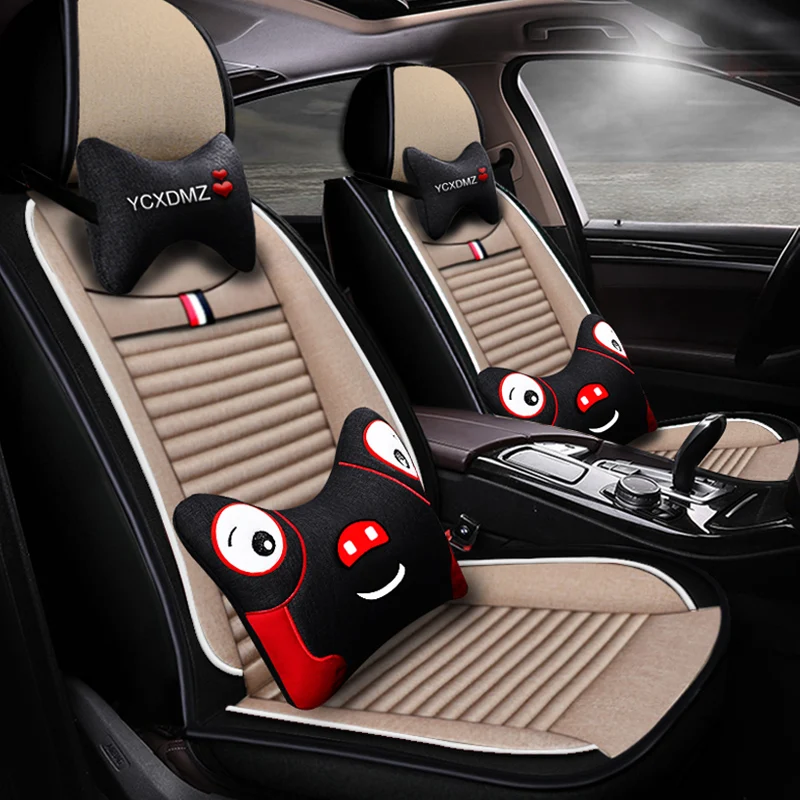 

Full Coverage flax fiber car seat cover auto seats covers for Skoda fabia octavia laura rapid skoda superb kodiaq yeti ssuv roon