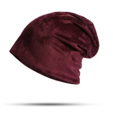 Новинка года, модные зимние шляпы, женские шапочки для мужчин и женщин, повседневные толстые теплые бархатные шапочки, одноцветные шапочки для девочек, шапка