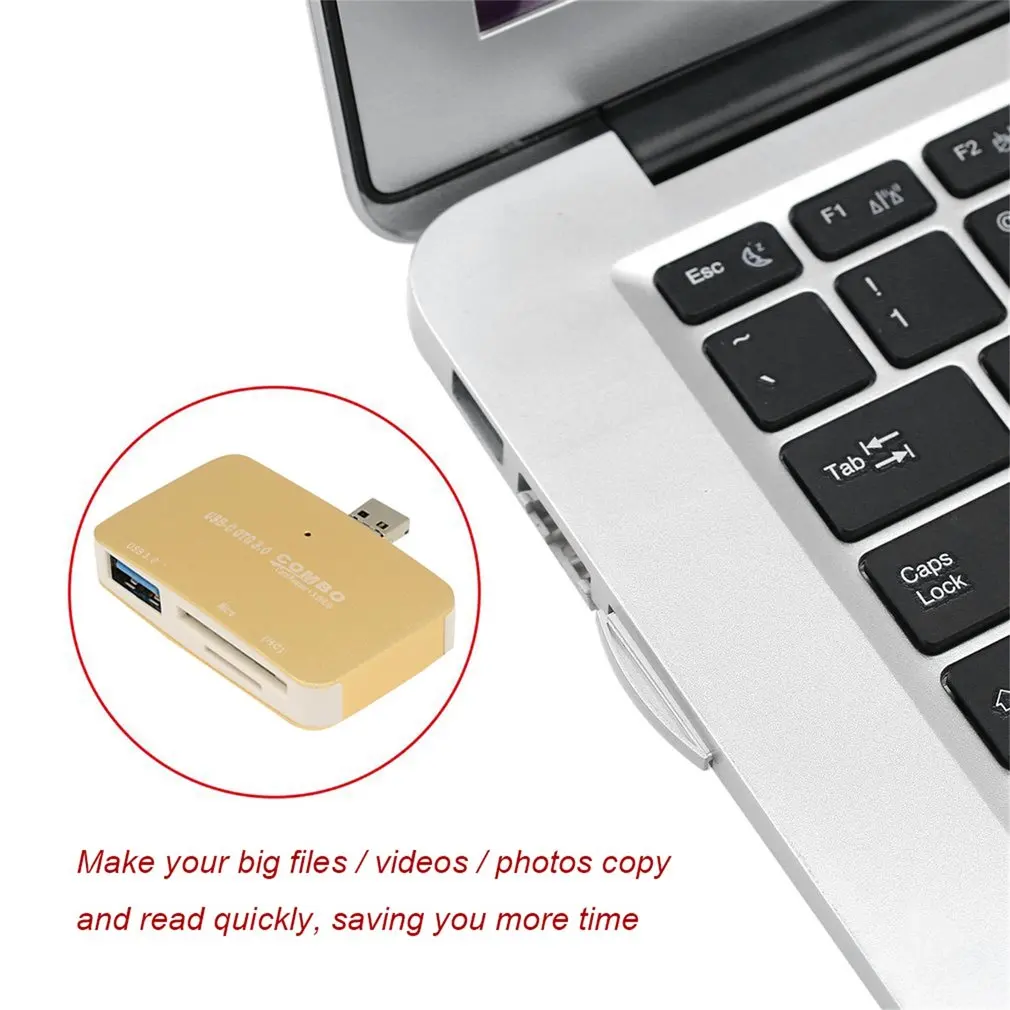 Алюминиевый сплав Универсальный USB3.0 и Micro USB 2 в 1 интерфейс Поддержка USB 3,0 концентратор безопасности цифровая карта памяти TF кард-ридер