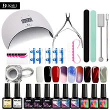 BUKAKI УФ светодиодный светильник Сушилка 8 мл; Гель-лак для ногтей Польский Французский Гель УФ Lacqer Гибридный гвоздь нужно верхнее базовое пальто