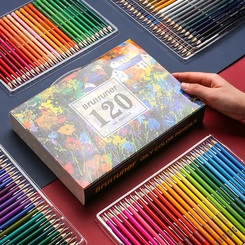 

72/120/160 Colors Professional Oil Color Pencils Set Oil Wooden Colored Pencils Artist Painting Sketching School Art Supplies