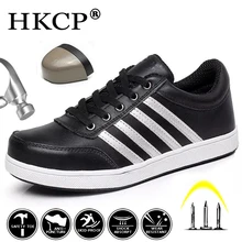  Construction Work Shoes for Men Steel Toe Safety Boots Puncture-Proof Work Shoes Waterproof Women's Fashion Protection Boots 46 