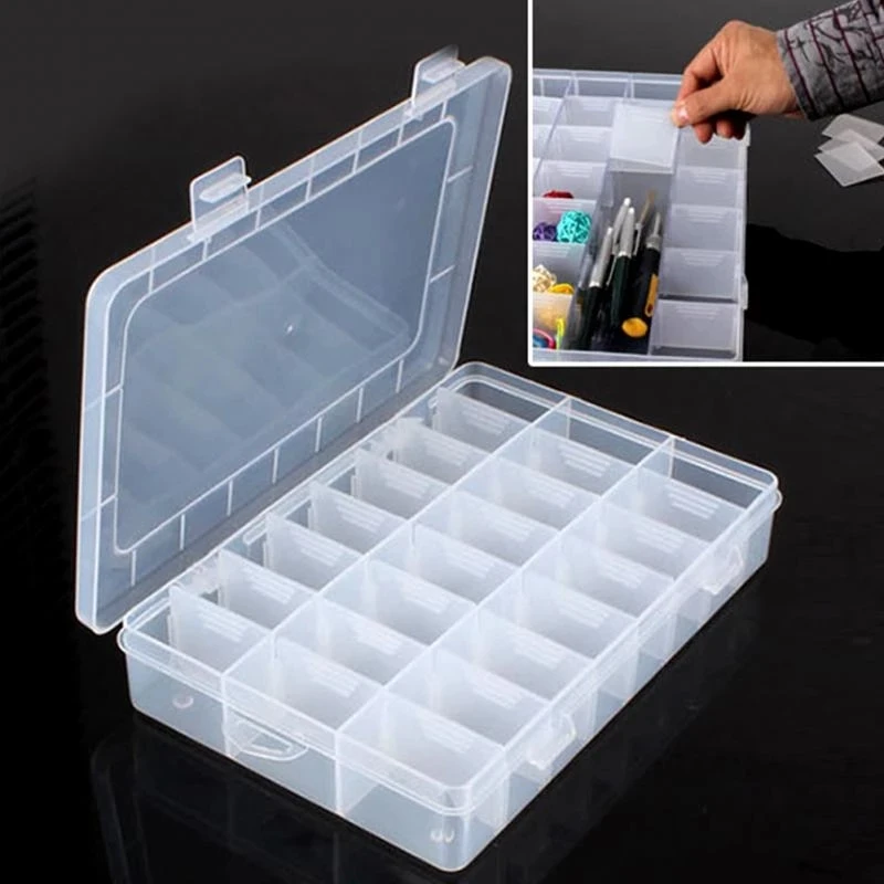 Life Essential 24 Grid Compartment Storage Box Practical