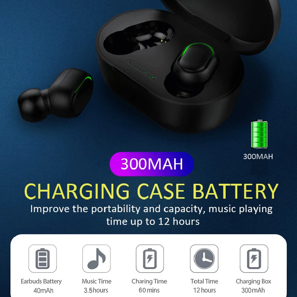 A7S Wireless Earphones BT 5 0 Headphones TWS Stereo Earphones Button Control LED Power Display HiFi Stereo Sound Long Playtime