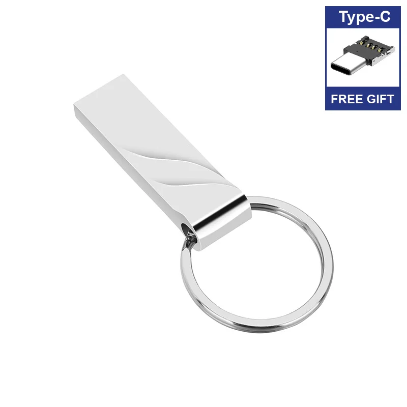 Флешка 32 Гб 16 Гб 64 ГБ 8 ГБ 128 ГБ USB флешка металлическая флеш-карта 32 16 64 128 ГБ Подарочный адаптер type-C