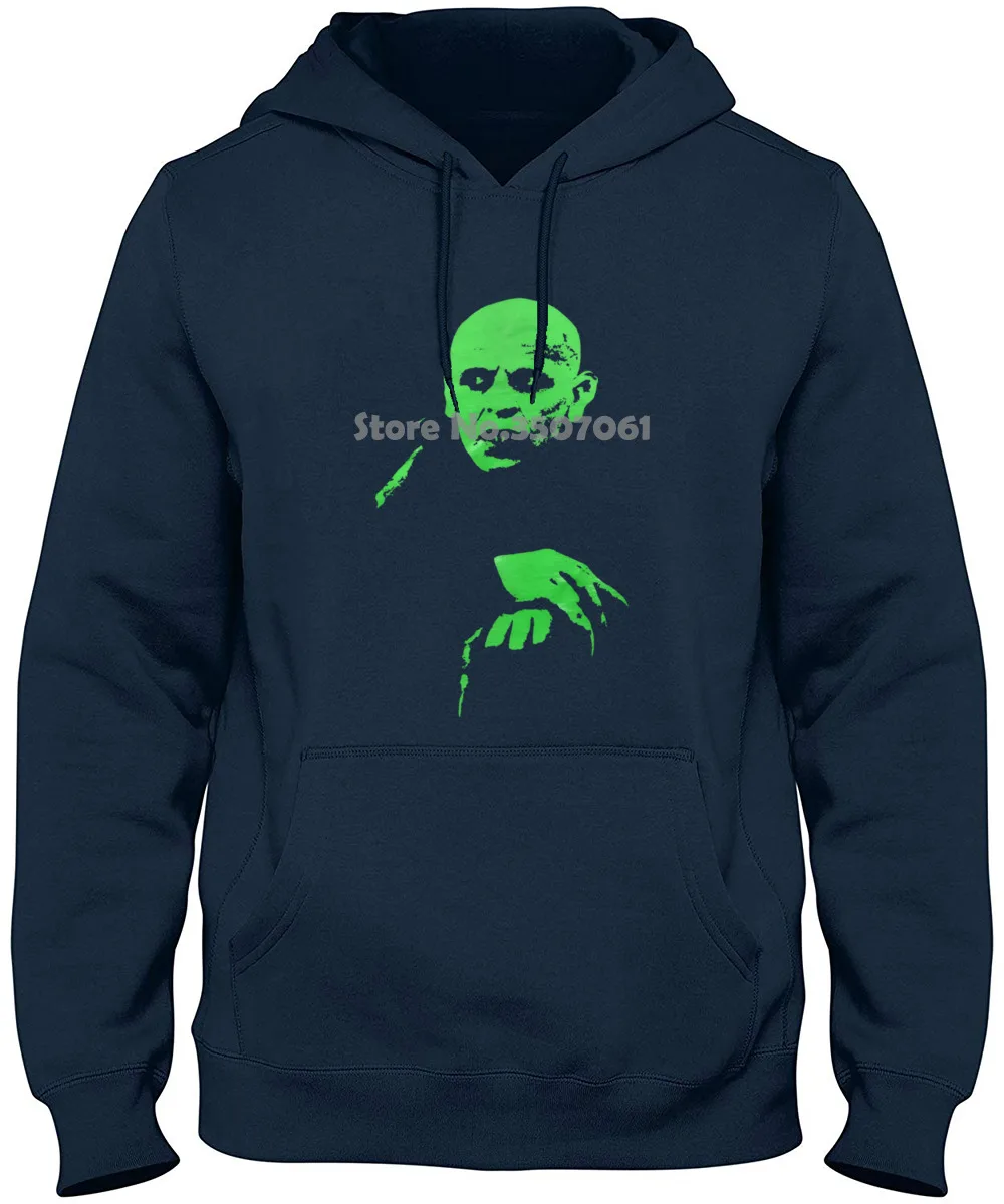 High Quality Men Nosferatu Mans Black Uv Green Printed Vampire Horror Goth Punk Thick Thin clothes coat men tshirt t shirt | Мужская