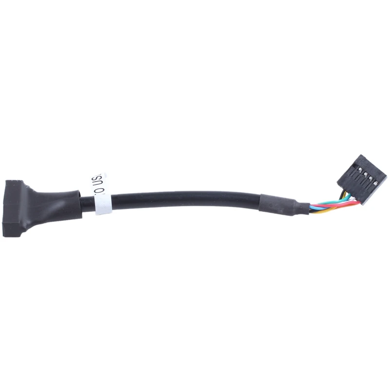 Black USB 2.0 9 Pin Female to USB 3.0 20 Pin Male Cable Adapter Connector