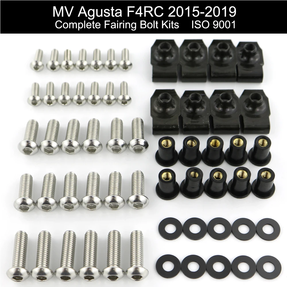 

For MV AGUSTA F4RC 2015 2016 2017 2018 2019 Complete Full Fairing Bolt Kit Fairing Clip Rubber Speed Nut Stainless Steel