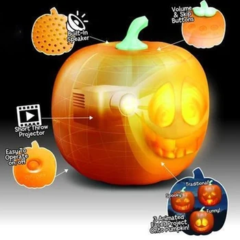 

Halloween Electric Pumpkin Projection Lamp Toy Halloween Talking Animated Pumpkin with Built In Projector Speaker