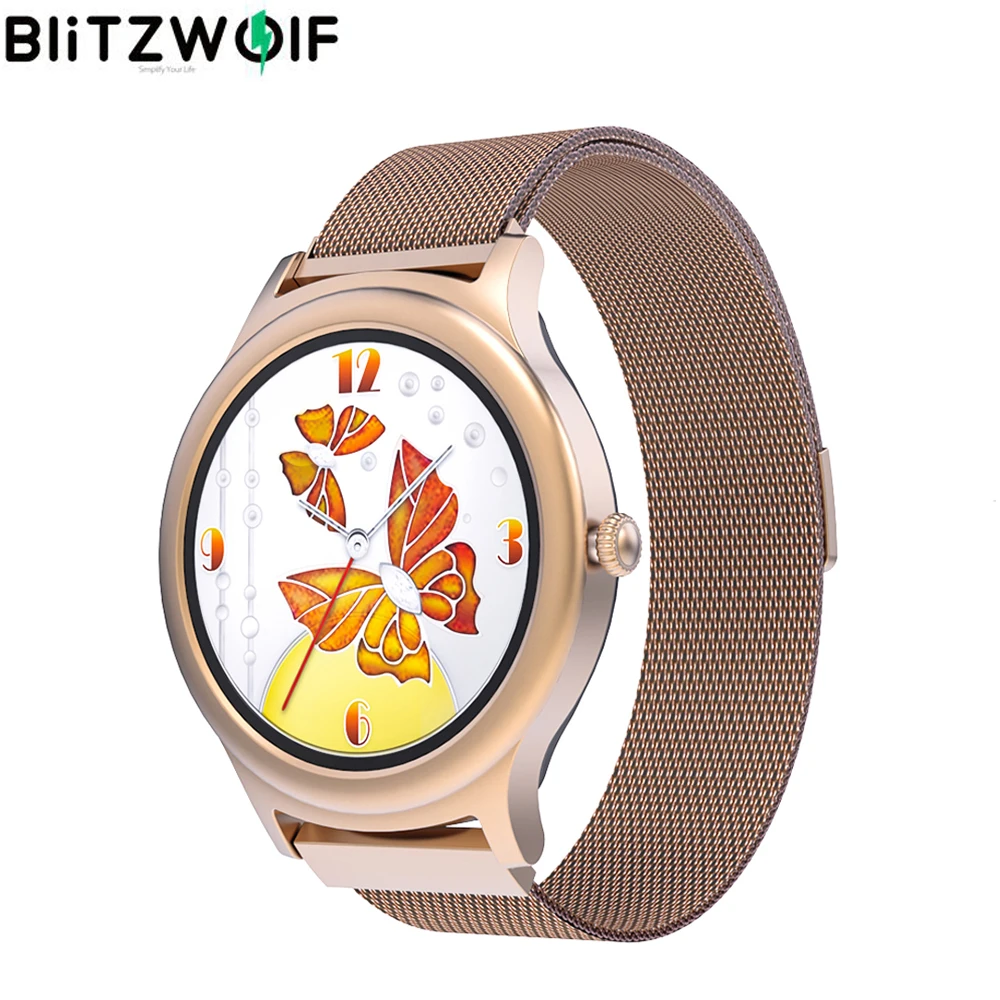 BlitzWolf BW-AH1 Women's Smartwatch Heart Rate Female Physiological Cycle Reminder Woman Smart Watch Customize Dial Smartwatches