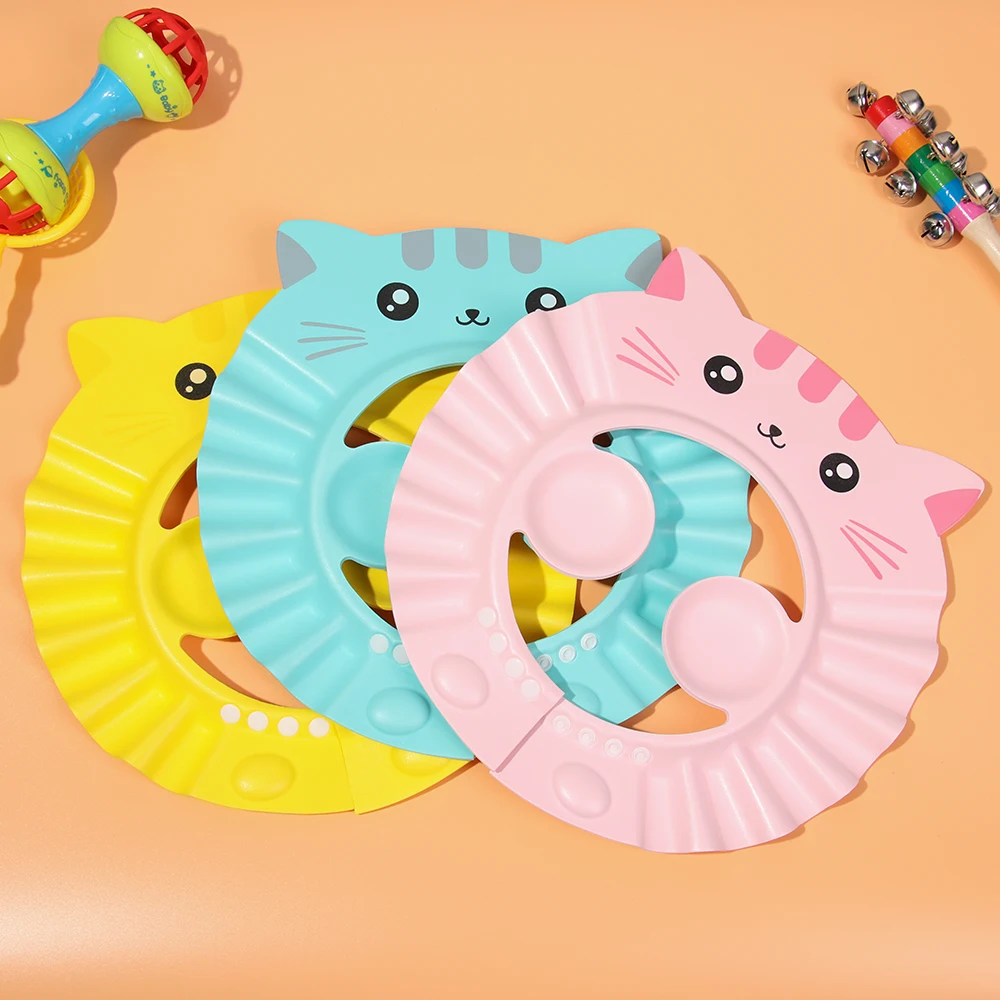 Baby Kid Shampoo Shield Head Cover Shower Cap Hair Wash Ear Protection Infant Child Cartoon Bath Safe Cap Visor Bathing Protect hair wash hat,shampoo shower cap,hair wash shield