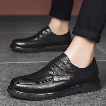 

Trendy Leather Shoes Loafers Men Genuine Leather Driving Shoes Retro Fashion Casual Boat Shoes Classic Men Designer Flat Sneaker