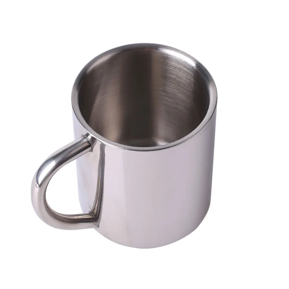 Universal Double-layer Stainless Steel Insulation Coffee Mug Cup Travel Silver