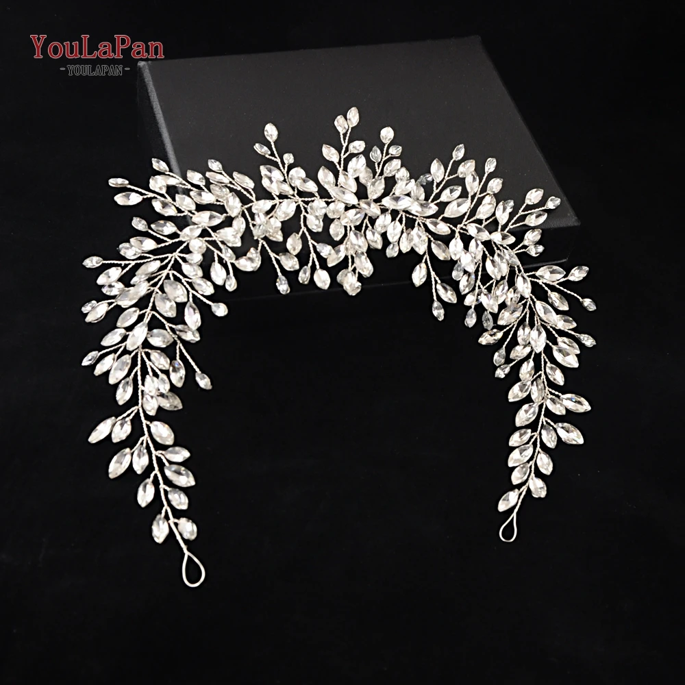 YouLaPan Bride Hair Vine Wedding Tiara Headband Full Rhinestone Crystal Bridal Headdress Wedding Headpieces Women Jewelry HP237