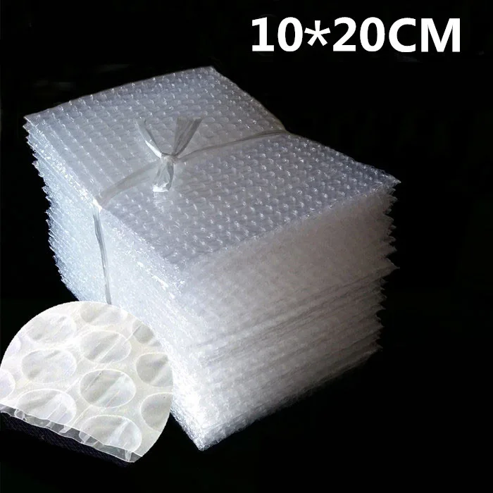 10*20cm 50pcs Plastic Wrap Envelope White Bubble Packing Bags Pe Clear