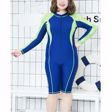 Цельный купальник размера плюс, Женский Рашгард с длинным рукавом, купальник для серфинга, спорта, занятий спортом, до колен, купальник, пляжная одежда