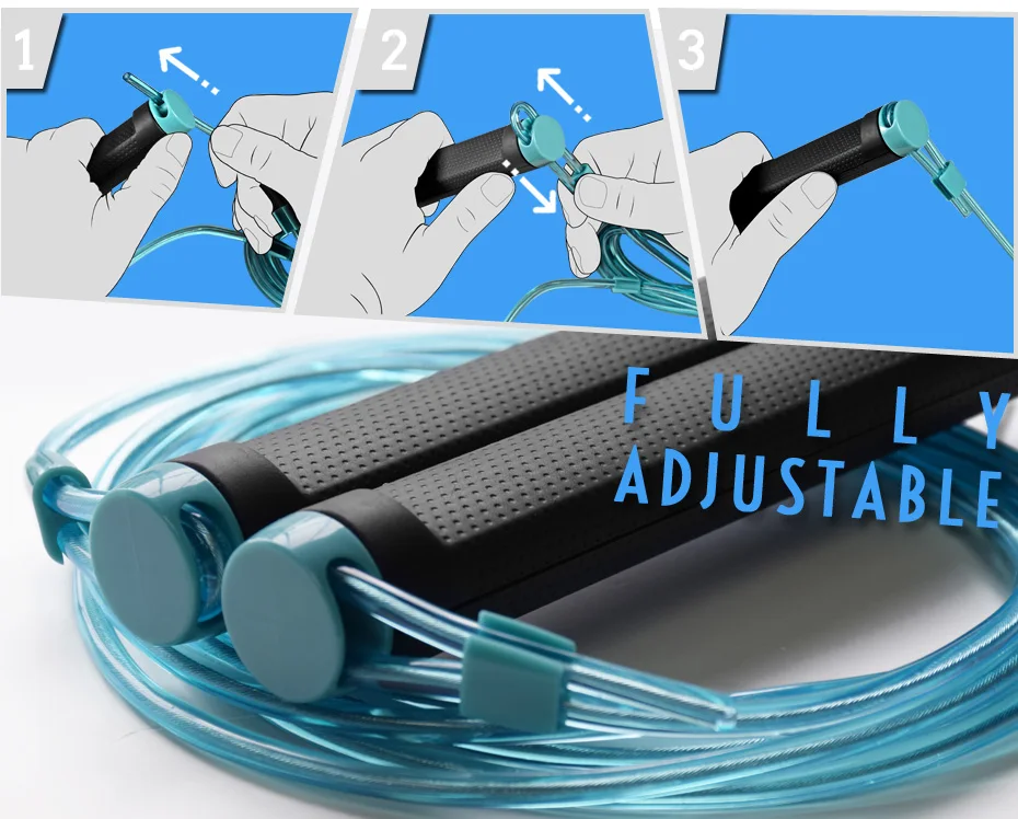 KYTO Jump Rope Crossfit Skipping Rope Adjustable 3M Training Cable With Bearing Steel Wire Loss Weight Speed Boxing, MMA