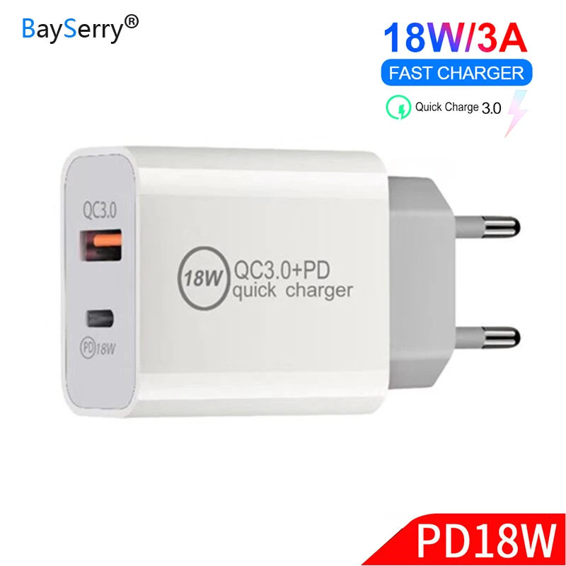 18 Вт USB C PD зарядное устройство EU/US/UK вилка 3 в 1 тройное Универсальное для