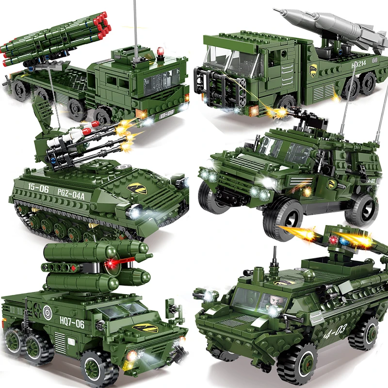 

Military Pazer Tank Compatible Legoing WW2 Army Vehicle Truck Armored Car Rocket Carrier SWAT Police Building Blocks Bricks Toys