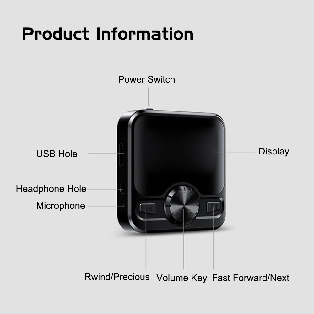 M9 MP3 плеер Диктофон портативный цифровой fm-радио Поддержка функции BT с 3,5 мм наушниками металлический перезаряжаемый аккумулятор