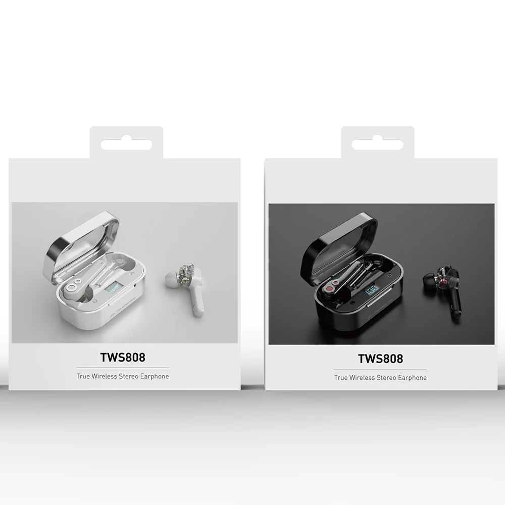 Led Display TWS Wireless Bluetooth Earphone Double Dynamic Hifi Stereo Earbuds Waterproof Noise Cancelling Earphones Headset