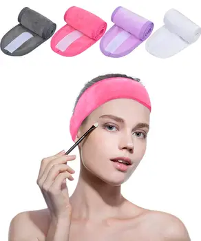 

Spa Headband for Women 1Counts Adjustable Makeup Hair Band with Magic Tape,Head Wrap for Face Care, Makeup and Sports