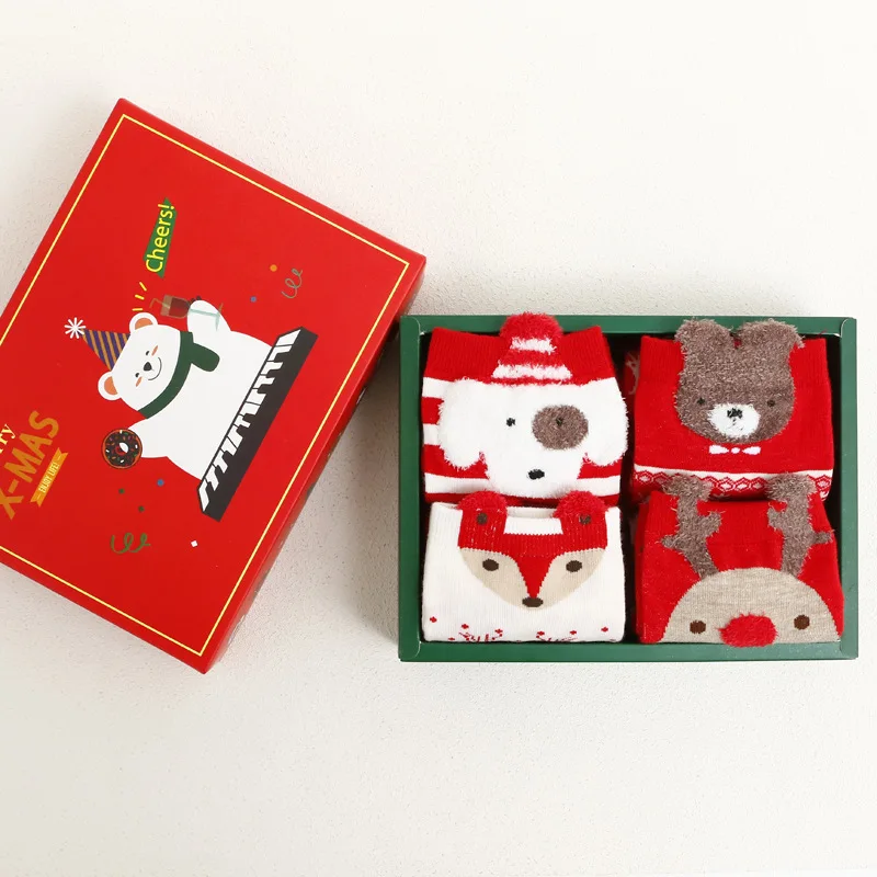 Рождественские носки для женщин и взрослых, милые Мультяшные повседневные хлопковые носки, хлопковые носки с ушками, подарок на Рождество