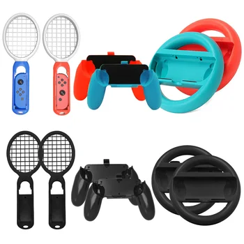 

Bevigac 3 Pairs Steering Wheel Tennis Racket Grips Handle Kit for Nintendo Switch NS Joy-Con Controllers Nintend Accessories