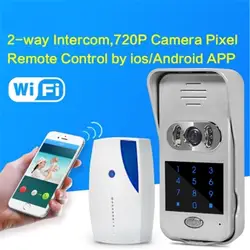 720P беспроводной wifi-звонок Пароль/ID карта контроля доступа видео дверной телефон