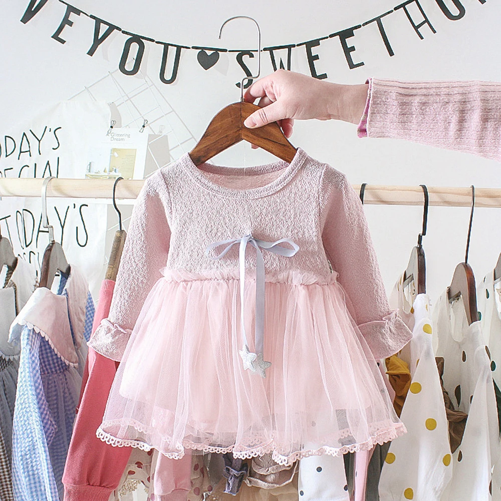 LOOZYKIT/осеннее платье для малышей; хлопковое кружевное платье принцессы для малышей; платья для рождественской вечеринки для девочек; Модная одежда для маленьких девочек