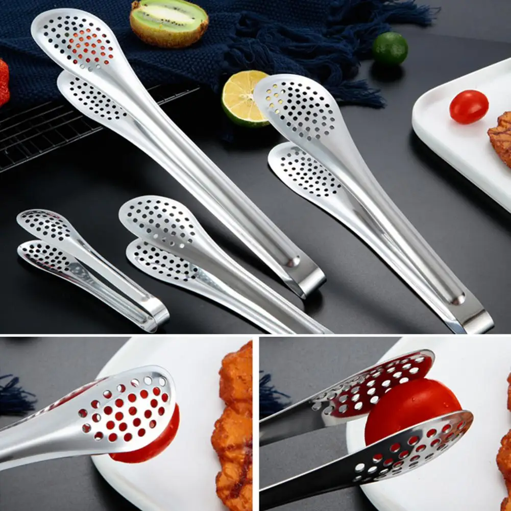 Stainless Steel Food Tong Kitchen Utensil Cooking Tool Anti Heat Steak Clip Baking Barbecue