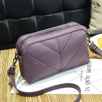 

2020 new ladies shoulder bag Korean fashion small square bag solid color double layer bag