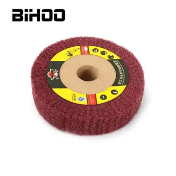 

4-12" Red Nylon Fiber Flap Polishing Wheel Bore 20mm Grinding Disc Non-woven Scouring Pad Buffing Wheel for Angle Grinder