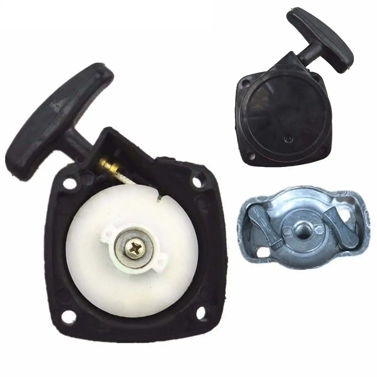 Стартер для газонокосилки пусковое устройство с отдачей и заглушкой черно