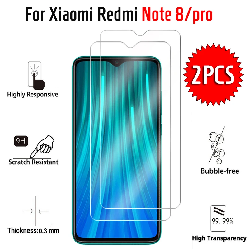 Закаленное стекло 2 шт./лот для Xiaomi Redmi Note 8 note8 Защита экрана note pro 8pro защитная