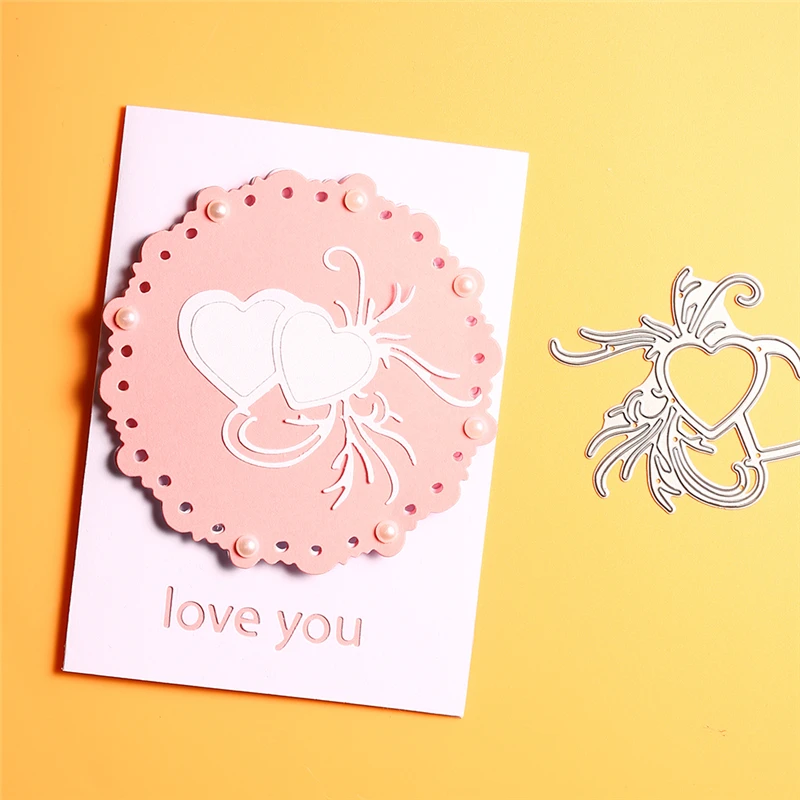 

Naifumodo Double Hearts Dies Metal Cutting Dies New 2019 for Card Making Scrapbooking Embossing Cuts Stencil Craft Love Die Cut