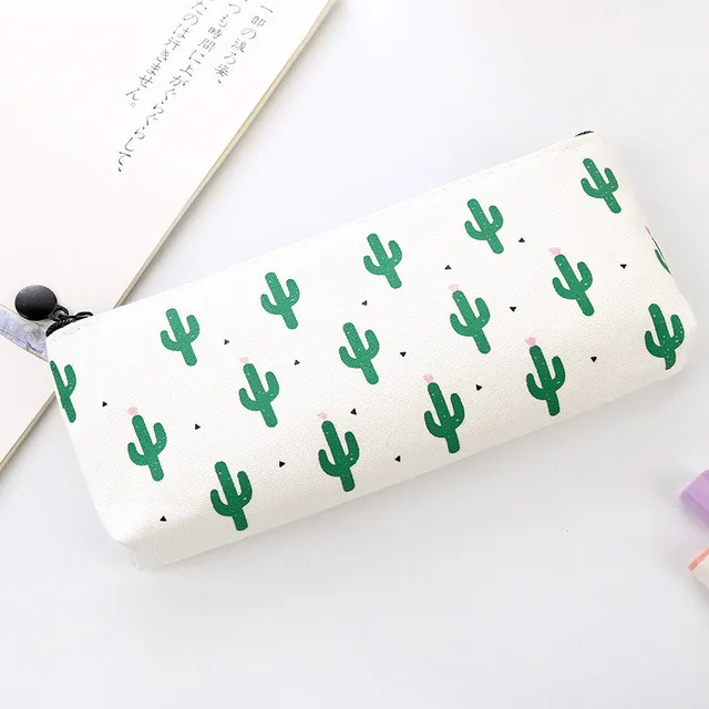 1 шт. милый Одноцветный чехол-карандаш с зелеными растениями для девочек, сумка для карандашей, канцелярский чехол-карандаш, школьные принадлежности - Цвет: 48