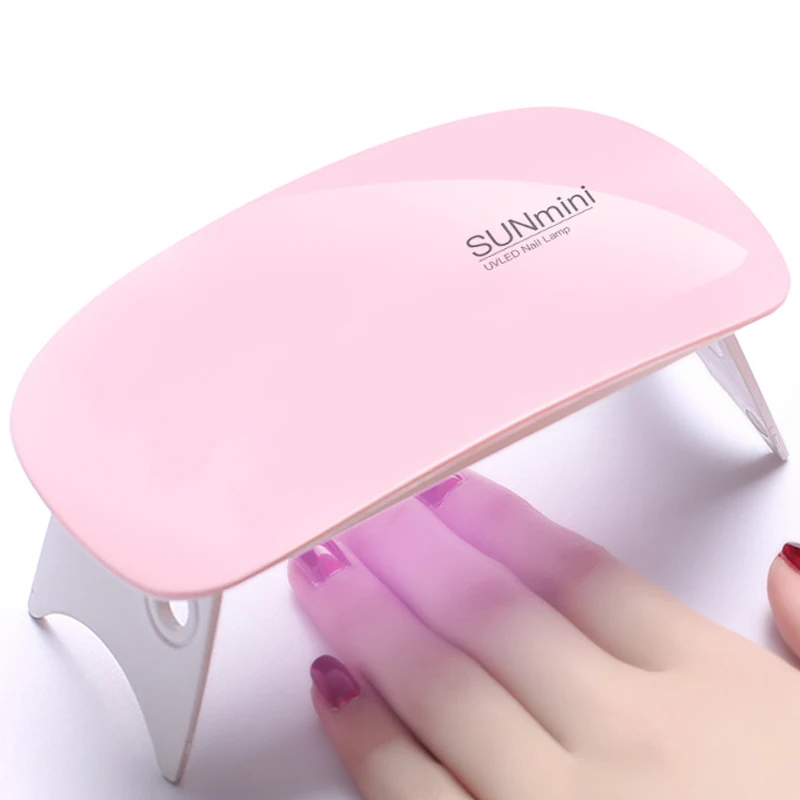 

6W Mini UV Lamp Nail Dryer Nail Gel Polish Curing Machine Portable Cable Fold Mini 6 LEDs Lamps Dryer For Nail Gel Tools