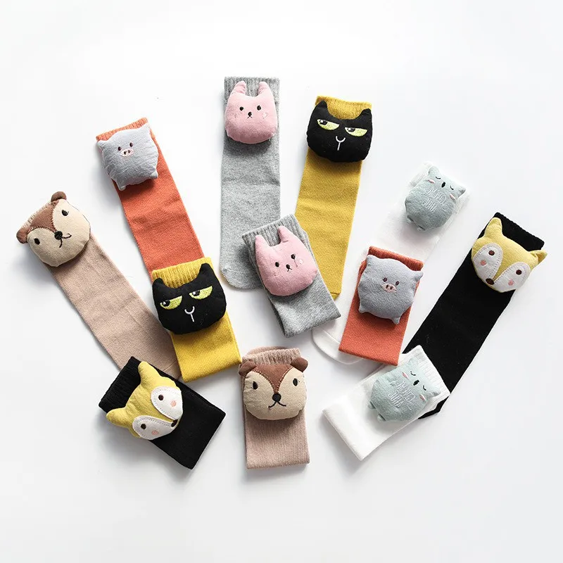 Baby Girl Cute Cute Cartoon Socks Tights Candy Color Cotton Long Socks Party Infant Children Soft Crib Leg Warmer Pads