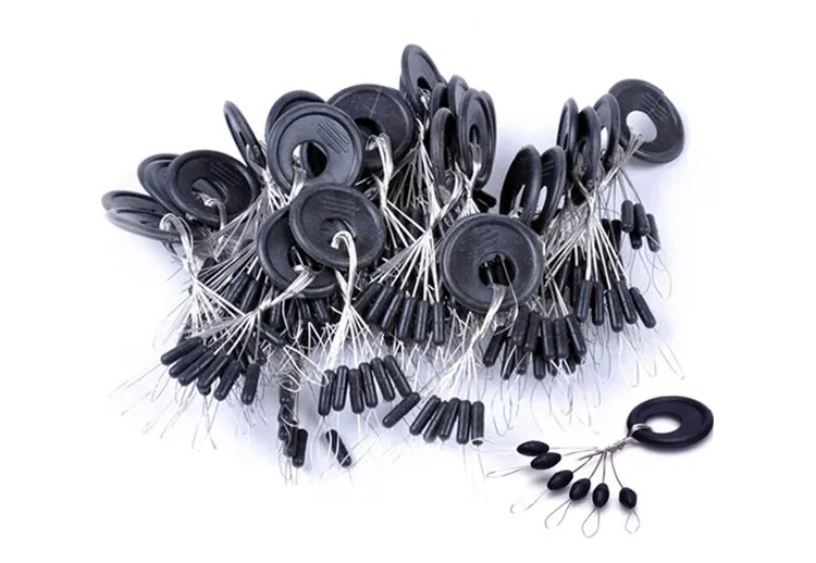 

60 Pcs 10 Groups/Set Black Rubber Stops Fishing Line Resistance Space Beans Fishing Equipment Tackle Accurate Positioning